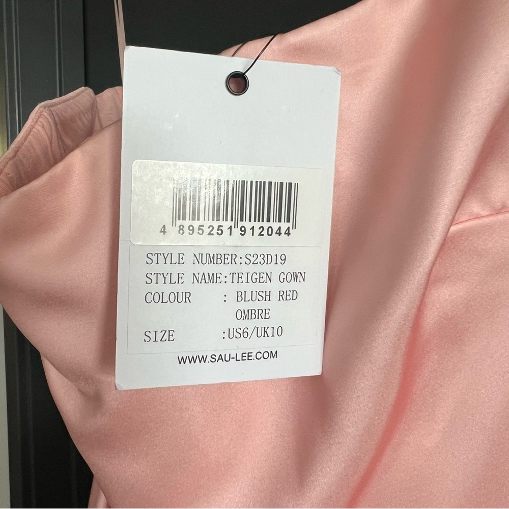 Sau Lee Teigen Gown in Blush Red Ombre size US 6 NEW! New with tags! - Picture 8 of 13